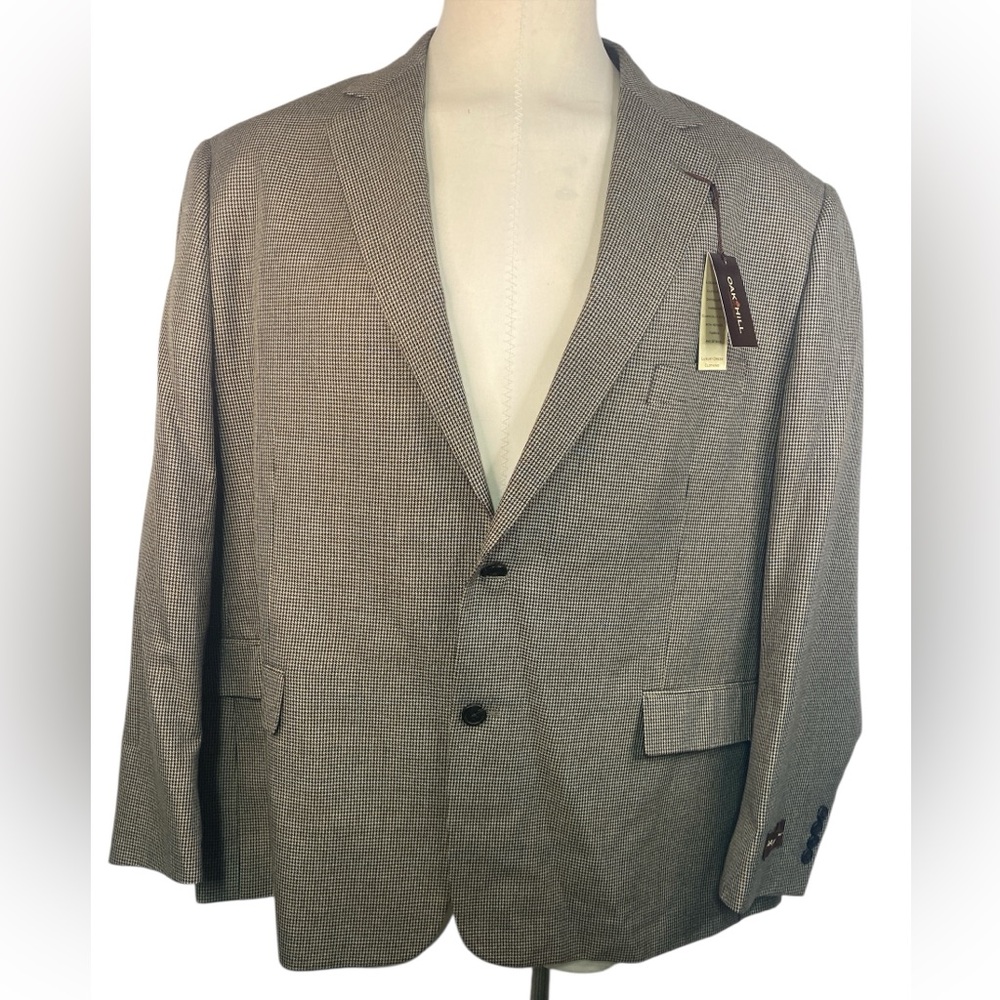 Oak Hill (NWT) Classic Tan and Brown Checkered Blazer Men’s 2XL (50-52)